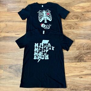 MAMA. MOMMY. MOM. BRUH. Women's Black Medium Lot Of 2 Mom Shirts